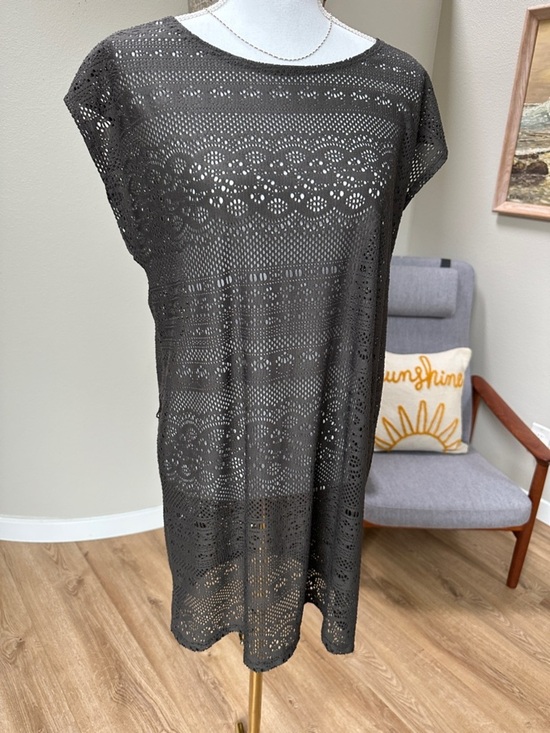 Merona Other - Merona Crochet Lace Tunic swim coverup dress in dark taupe brownish grey